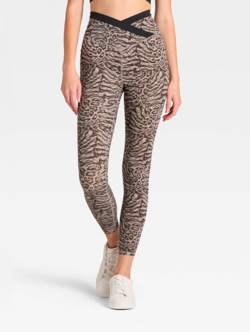 JoyLab Brown & Black Zebra Print Leggings Medium